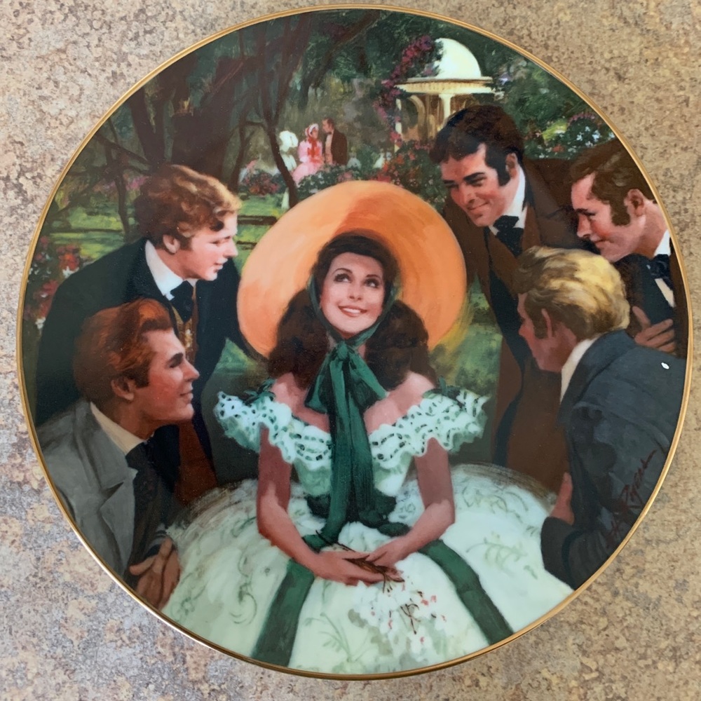Gone With The Wind "Scarlett and Her Suitors" Collector Plate Howard Rogers 1988